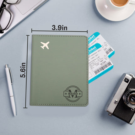 Personalized Passport Holder Cover Case with Engraved Name