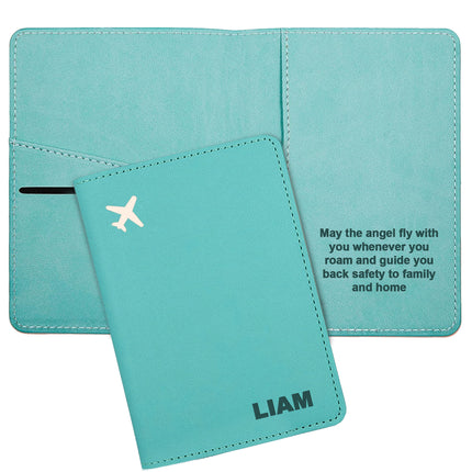 Personalized Passport Holder Cover Case with Engraved Name