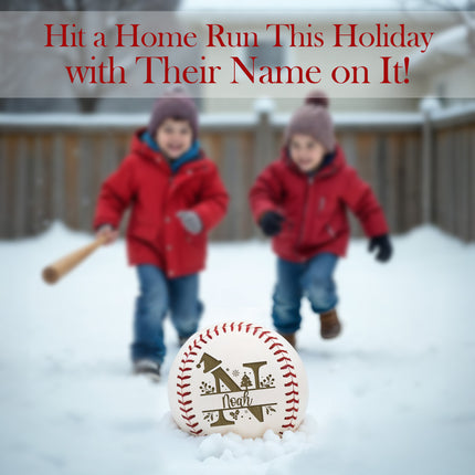 Personalized Baseball Ball with Custom Name - Christmas