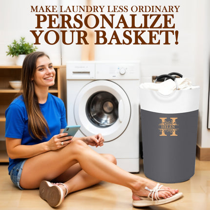 Personalized Laundry Basket with Handles with Name 90L