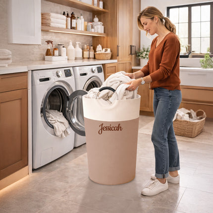 Personalized Laundry Basket – Custom Embroidery Name