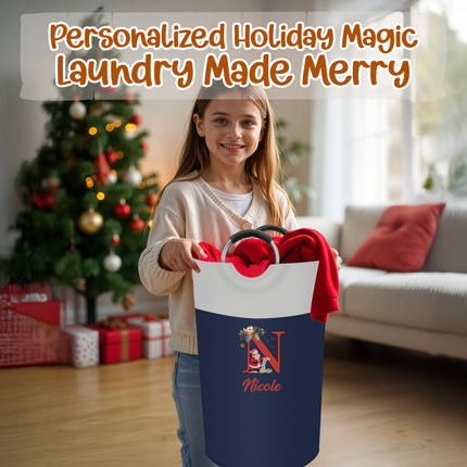 Kids Laundry Basket for Christmas - Navy
