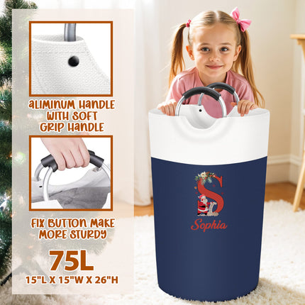 Kids Laundry Basket for Christmas - Navy