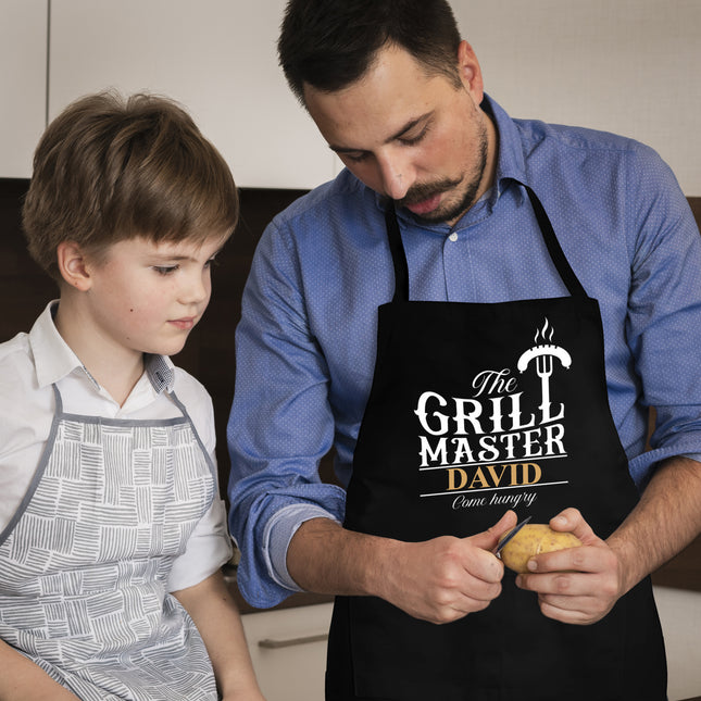 Custom Men's BBQ Grill Apron with Custom Name