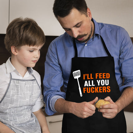 Personalized Men's Apron - Custom Cooking Apron