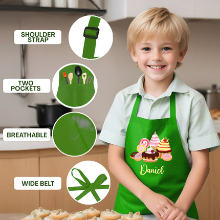 Personalized Kids Apron for Kitchen with Name - Dessert