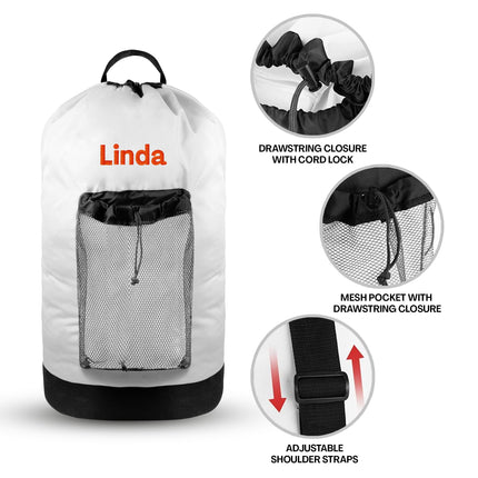 Personalized Embroidered White Laundry Bag