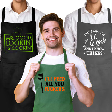 Personalized Men's Apron - Custom Cooking Apron