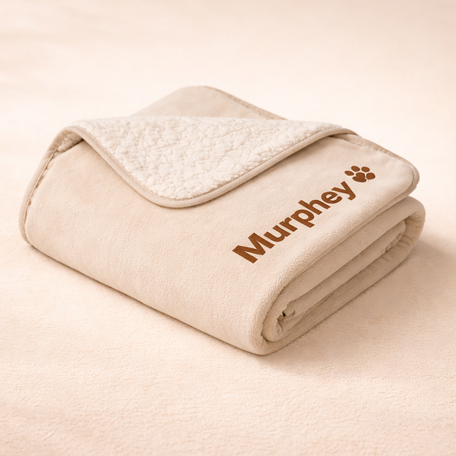 Personalized Dog Blanket – Embroidered Pet Name Fleece Blanket