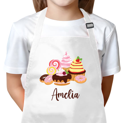 Personalized Kids Apron for Kitchen with Name - Dessert