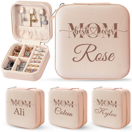 Personalized Pink Jewelry Box with Name for Women for Mothers day