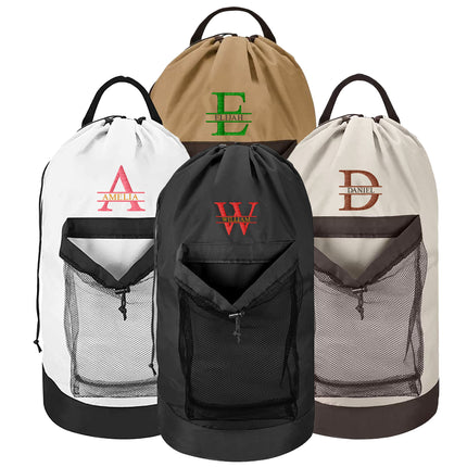Split Monogram Embroidered Laundry Bag
