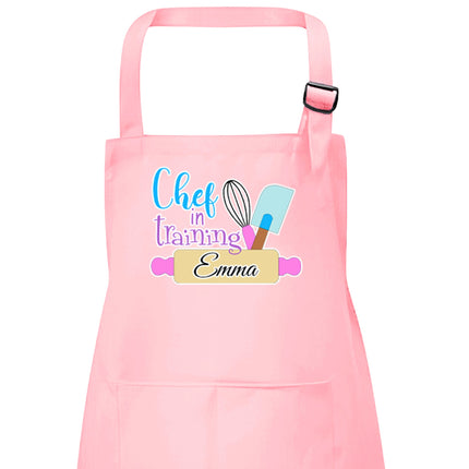 Personalized Red Kids Apron Chef In Training