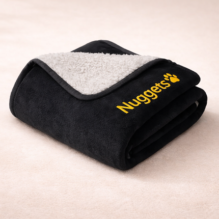 Personalized Dog Blanket – Embroidered Pet Name Fleece Blanket