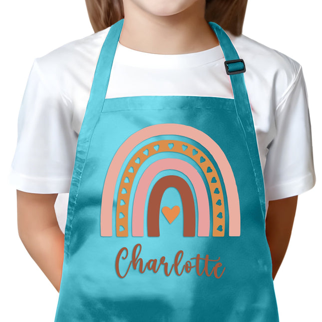 Personalized Kids Blue Apron Rainbow