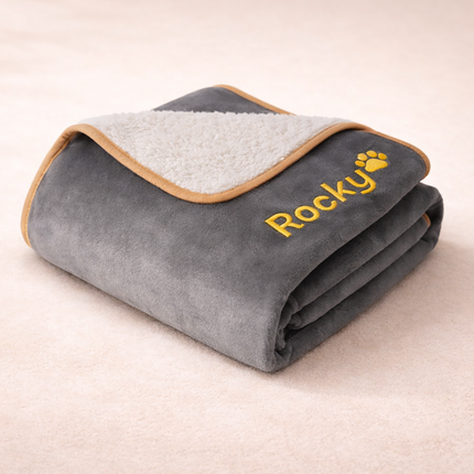 Personalized Dog Blanket – Embroidered Pet Name Fleece Blanket
