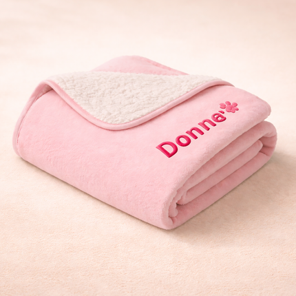 Personalized Dog Blanket – Embroidered Pet Name Fleece Blanket