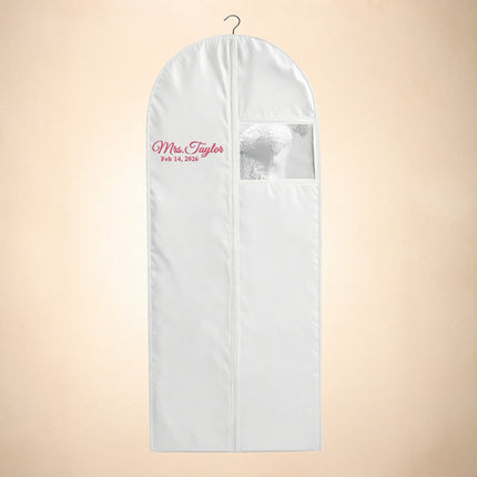 Personalized Garment bag for Wedding Dress - 72 Inch White