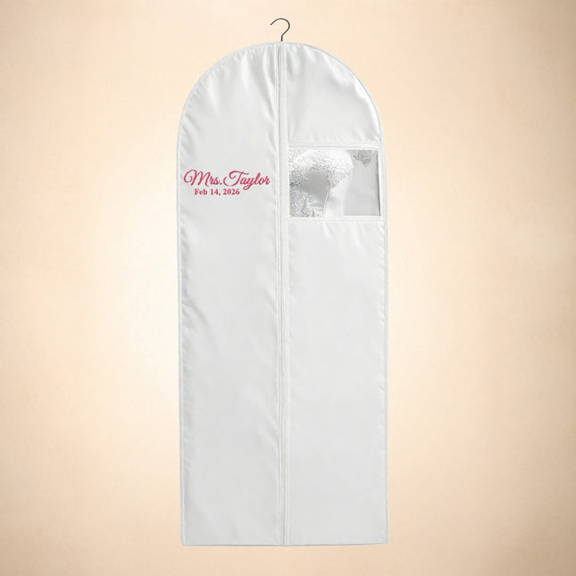 Personalized Garment bag for Wedding Dress - 72 Inch White