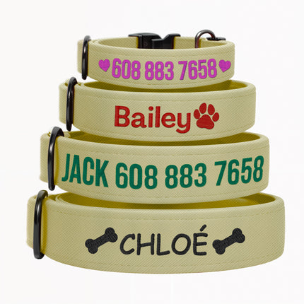 Dog Collars with Name and Phone Number Adjustable