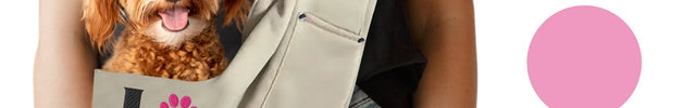 Embroidered Beige Pet Sling Carrier
