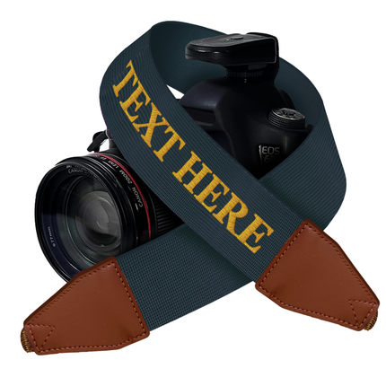 Custom Camera Strap, Embroidered Name Camera Strap - Royal Blue