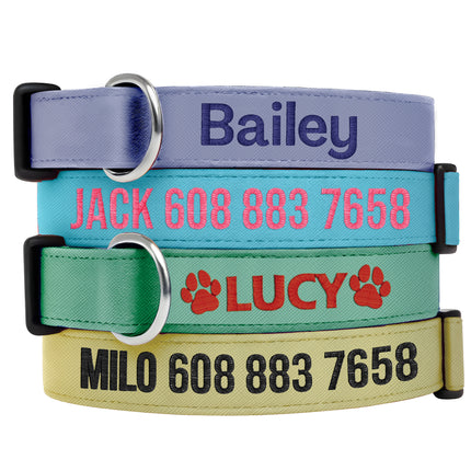 Dog Collars with Name and Phone Number Adjustable