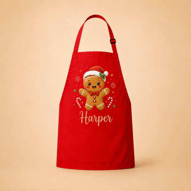 Personalized Christmas Kids Apron for Kitchen with Name