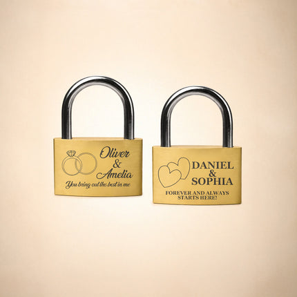 Personalized Gold Memorial Padlock with Custom Engraved Name