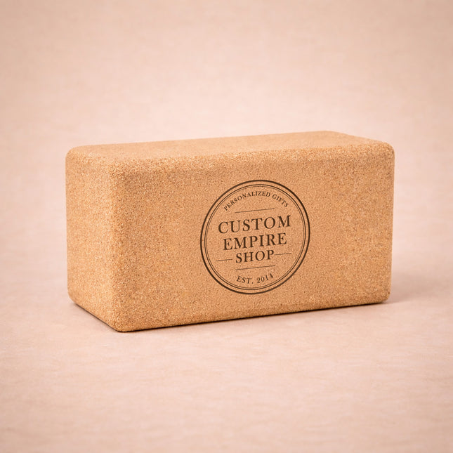 Personalized Cork Yoga Blocks (2 Pack) – Custom Logo Yoga Props for Studios and Gift