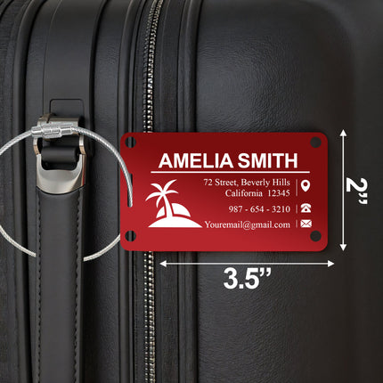 Personalized Luggage Tags for Suitcases - 4 Pack