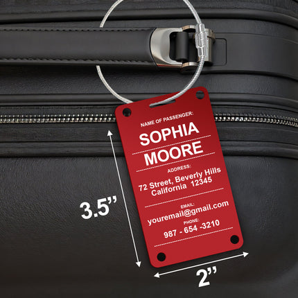 Personalized Luggage Tag for Suitcase 4 Pack