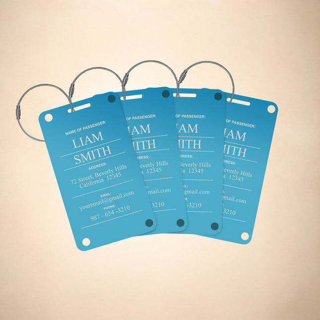 Personalized Luggage Tag for Suitcase 4 Pack
