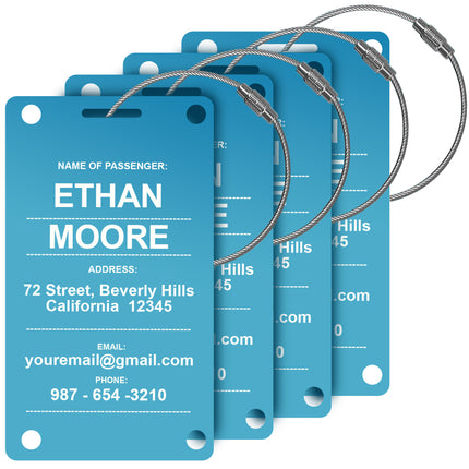 Personalized Luggage Tag for Suitcase 4 Pack