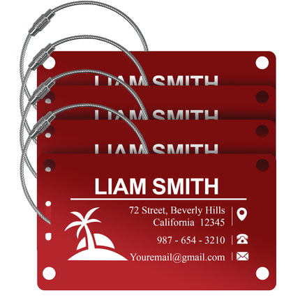 Personalized Luggage Tags for Suitcases - 4 Pack