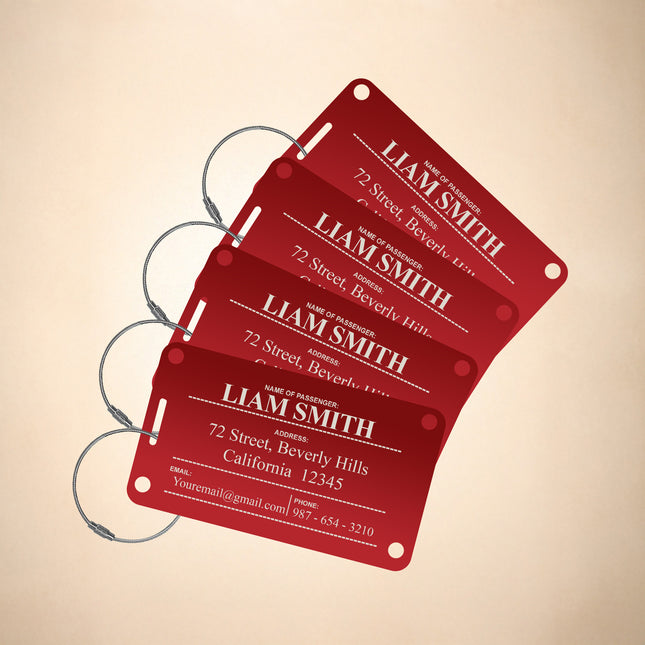 Personalized Luggage Tags for Suitcases - 4 Pack