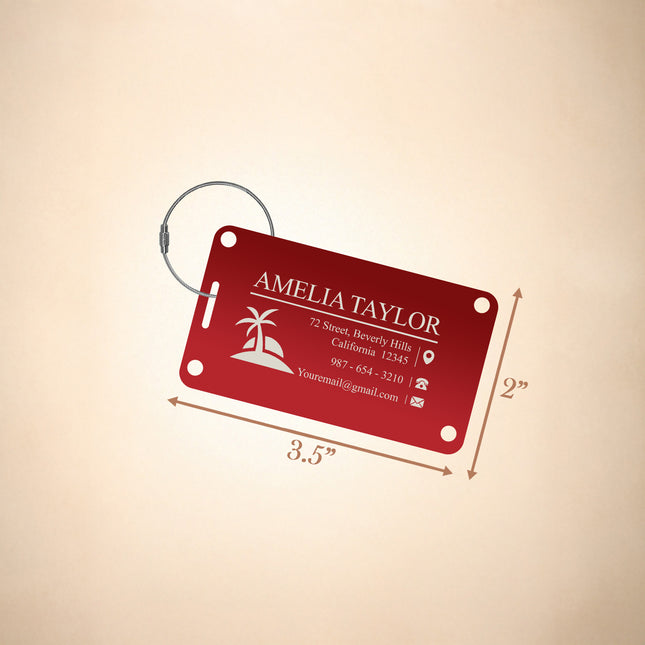 Personalized Metal Travel Luggage Tag