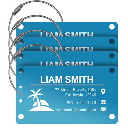 Personalized Luggage Tags for Suitcases - 4 Pack
