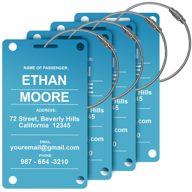 Personalized Luggage Tag for Suitcase 4 Pack