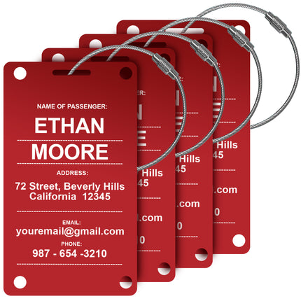 Personalized Luggage Tag for Suitcase 4 Pack