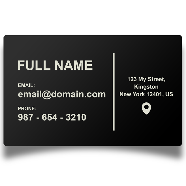 Personalized Metal Business Cards Engraved - 10 Pack, Black