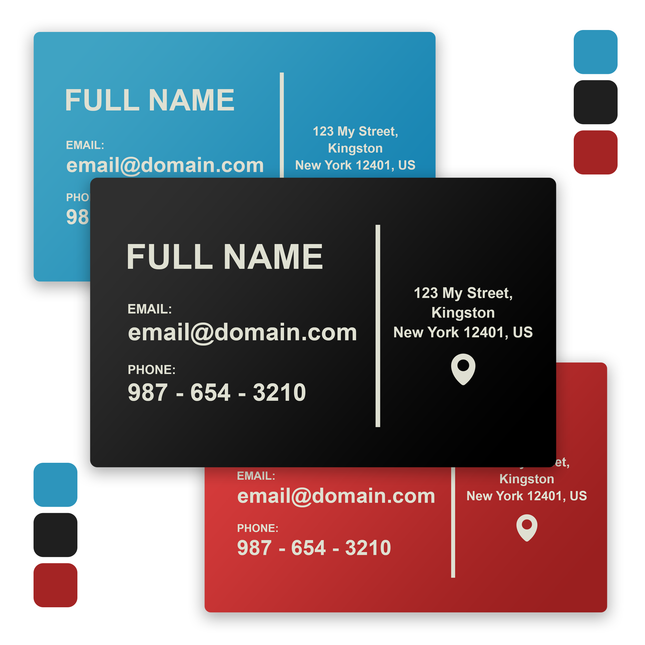 Personalized Metal Business Cards Engraved - 10 Pack, Black