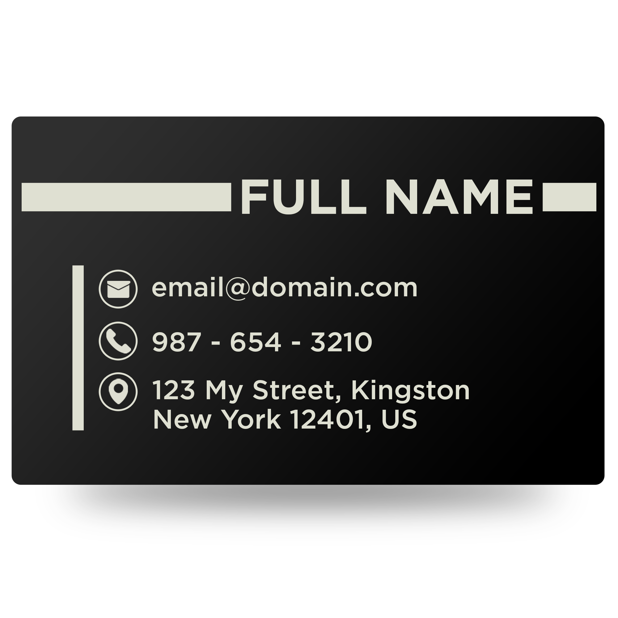 Personalized Metal Business Cards Engraved with Custom Name & Business Information, Aluminum Business Cards, Laser Business Card Holder Customized- Engraved & Shipped from the USA - 20 Pack, Black