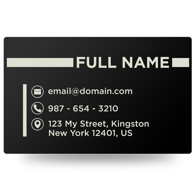 Personalized Metal Business Cards Engraved- 20 Pack, Black