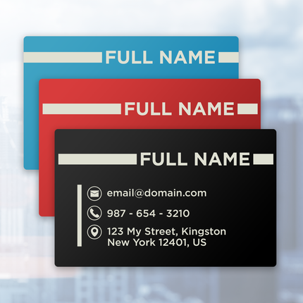 Personalized Metal Business Cards Engraved- 20 Pack, Black