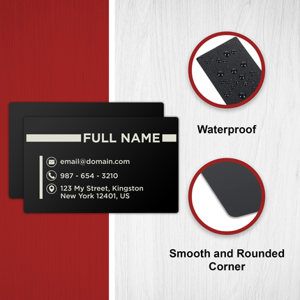 Personalized Metal Business Cards Engraved- 20 Pack, Black