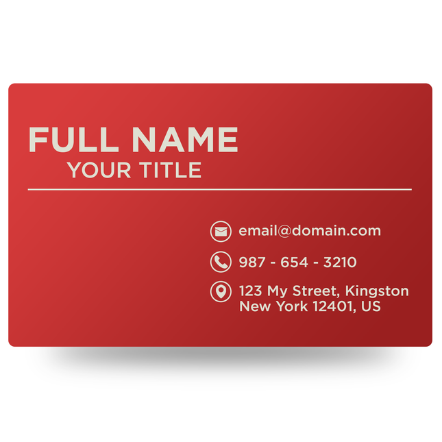 Personalized Metal Business Cards Engraved - 30 Pack, Red