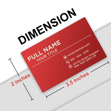 Personalized Metal Business Cards Engraved - 30 Pack, Red