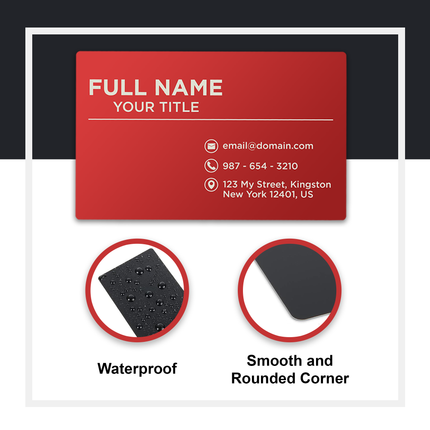 Personalized Metal Business Cards Engraved - 30 Pack, Red
