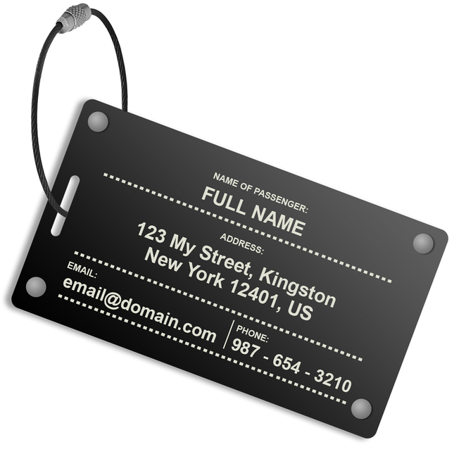 Personalized Luggage Tag for Suitcases - Engraved Metal Bag Tags with Name for Backpacks Handbag, Custom Travel Tag with Name ID Label Business Travel Essentials, Baggage Tag for Travel, Custom Gift